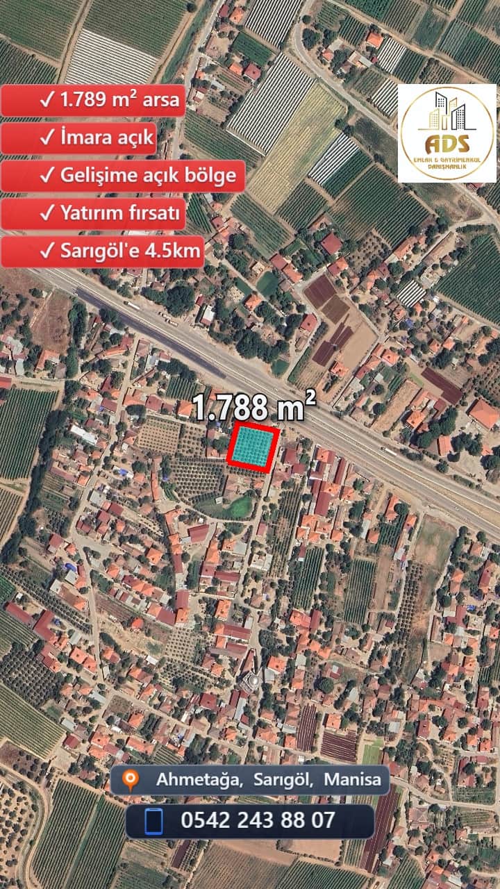 AHMETAĞA MAHALLESİ'NDE 1.788 m² İMARLI ARSA YATIRIMA UYGUN! - Görsel 2