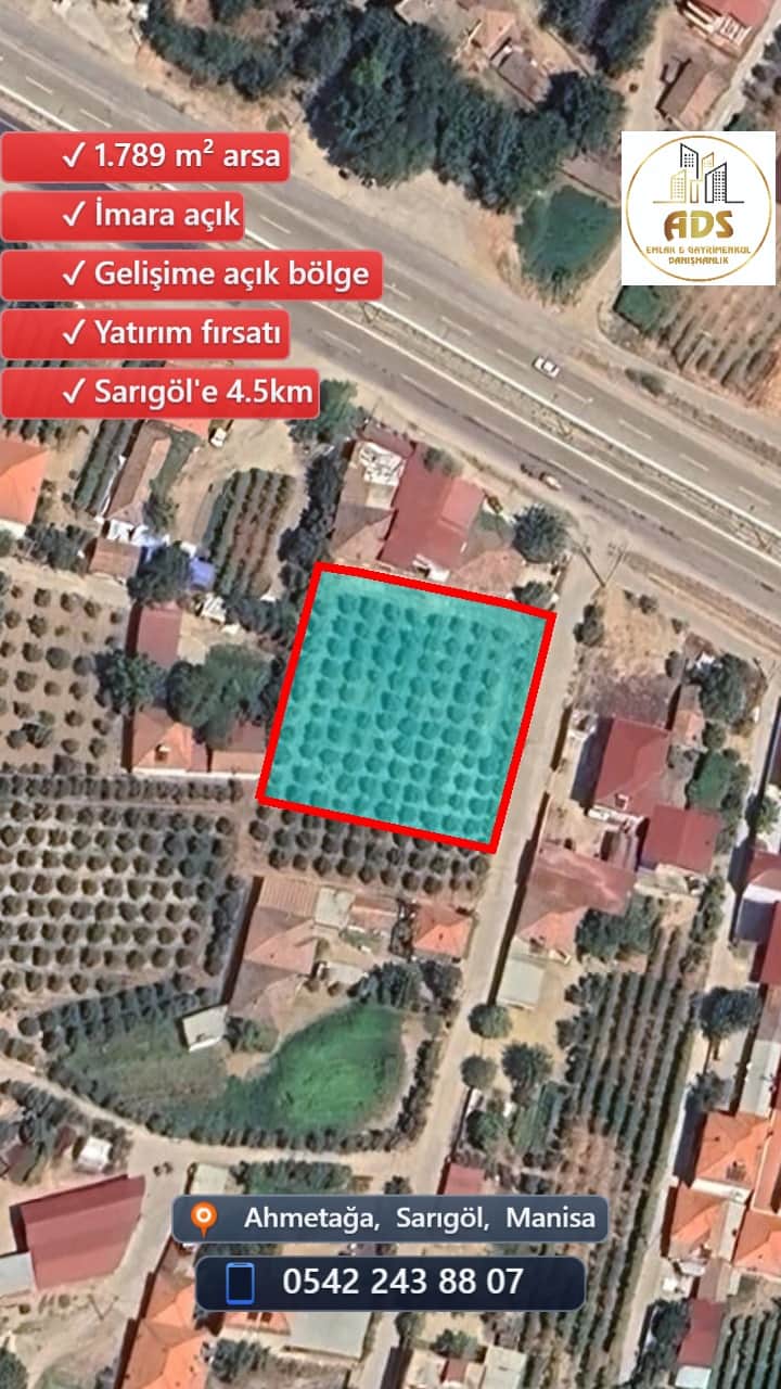 AHMETAĞA MAHALLESİ'NDE 1.788 m² İMARLI ARSA YATIRIMA UYGUN! - Görsel 3