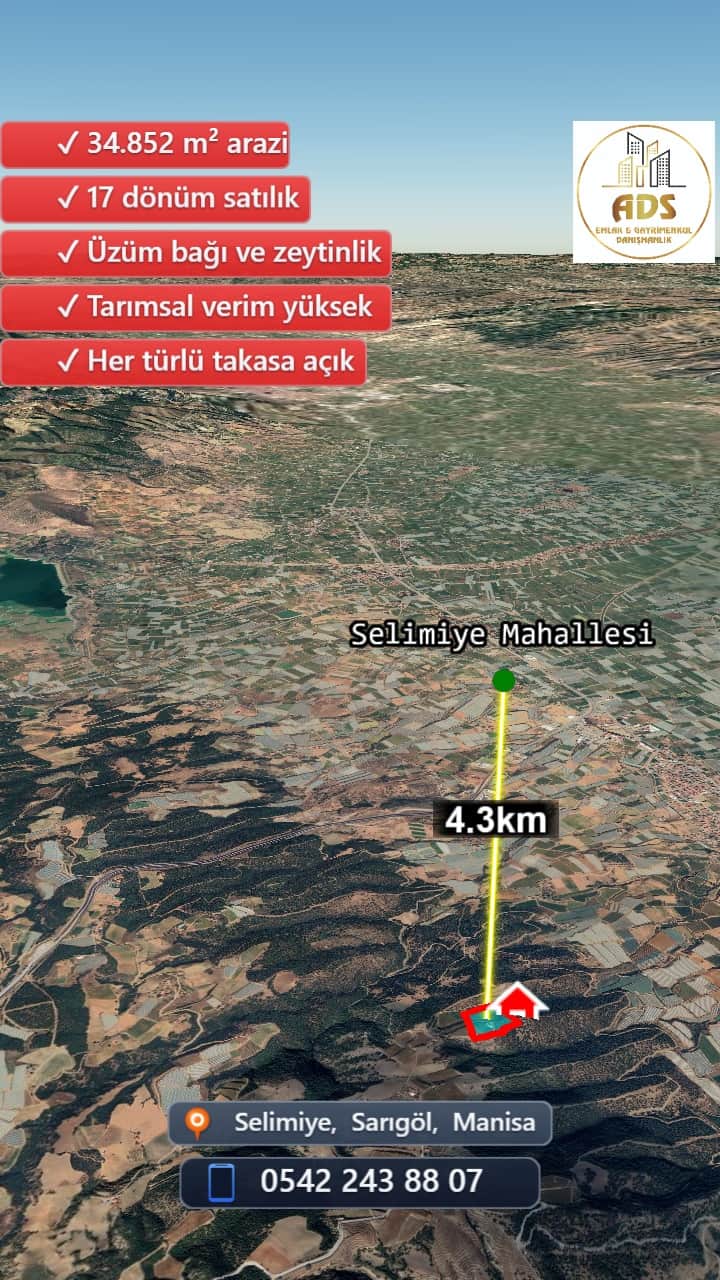 SELİMİYE BİLALLER BÖLGESİNDE 17 DÖNÜM SATILIK BAĞ+ZEYTİNLİK - Görsel 8