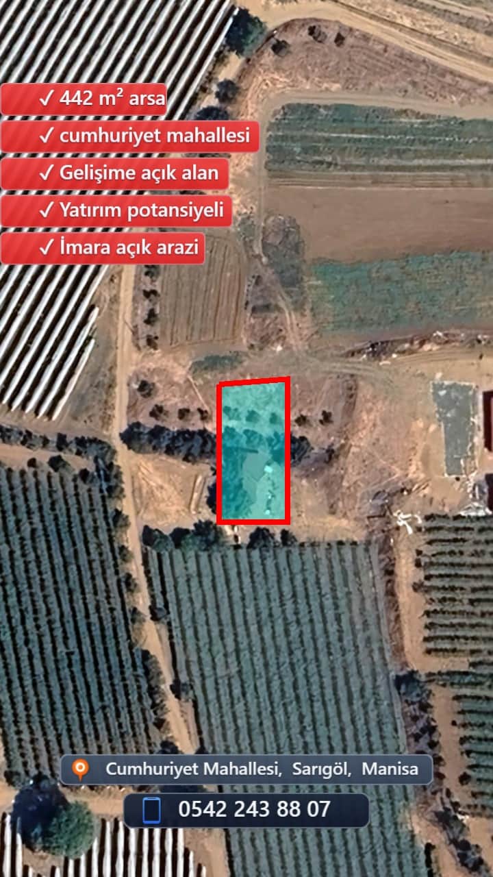 CUMHURİYET MAHALLESİ SATILIK 2 KAT İMARLI ARSA - Sarıgöl Cumhuriyet | ADS Emlak