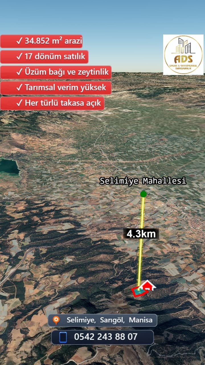 SELİMİYE BİLALLER BÖLGESİNDE 17 DÖNÜM SATILIK BAĞ+ZEYTİNLİK - Görsel 9