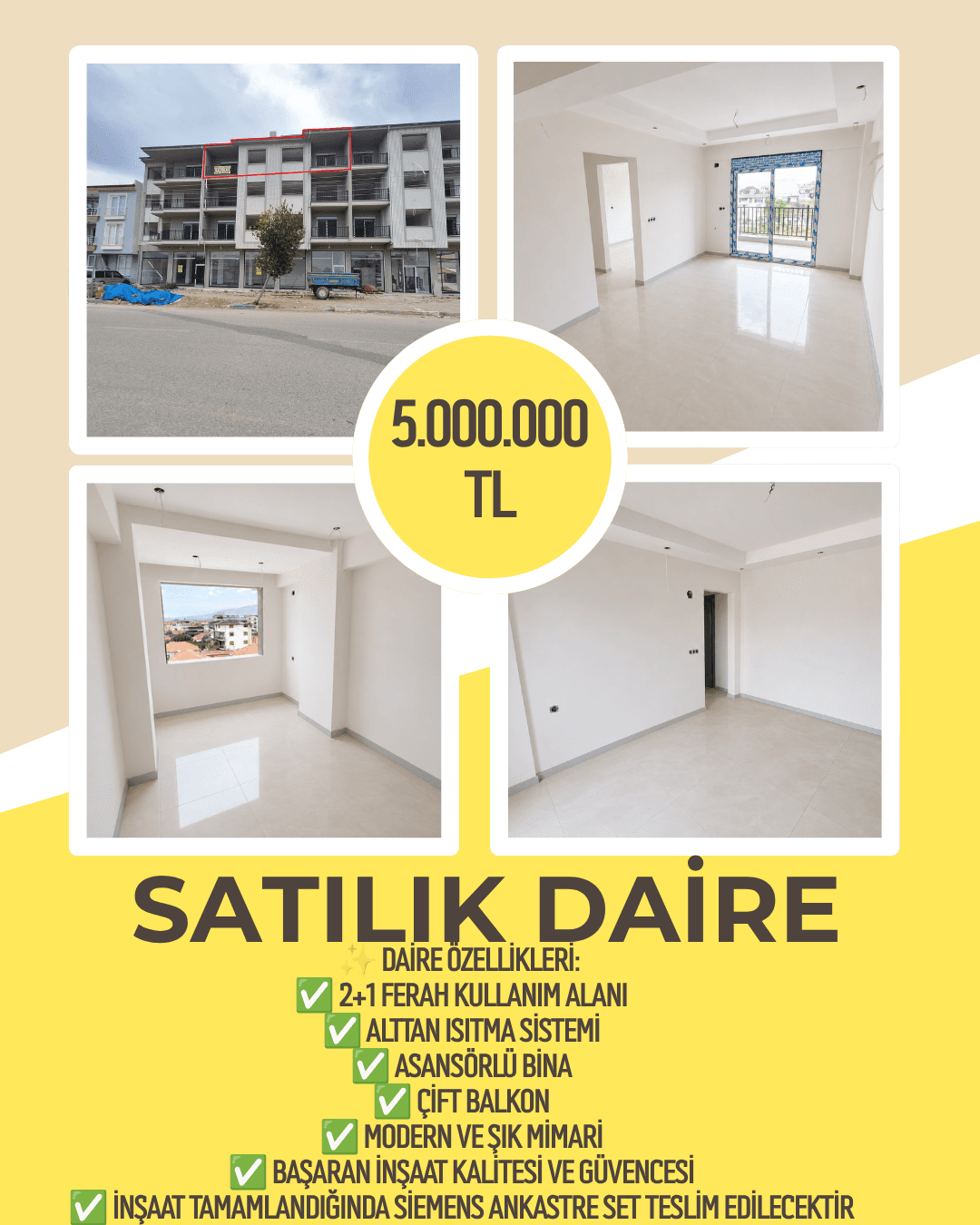MİMAR SİNAN GİRNE CADDESİNDE SATILIK 2+1 DAİRE - Görsel 4